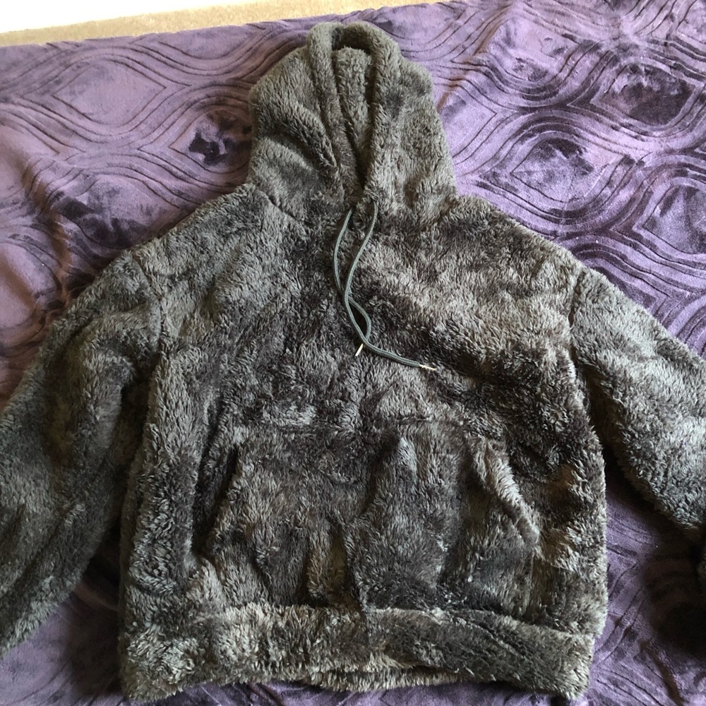 Black fuzzy hoodie
